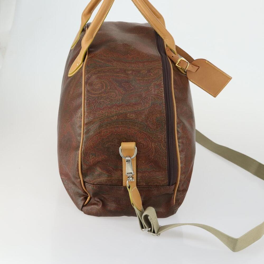 ETRO Paisley Boston Bag PVC 2way Bordeaux Gold Auth am10241 - Picture 4 of 16